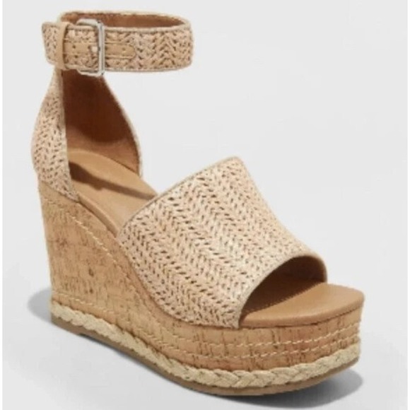 Universal Threads Cork Wedge Sandals Womens Boho bohemian Chunky Julianna sz‎ 8 - Picture 1 of 16
